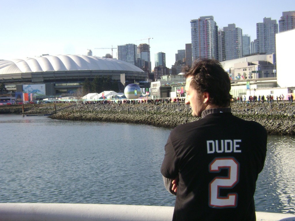 International hockey flavor. A Russian Dude in Canada wearing an American t-shirt.